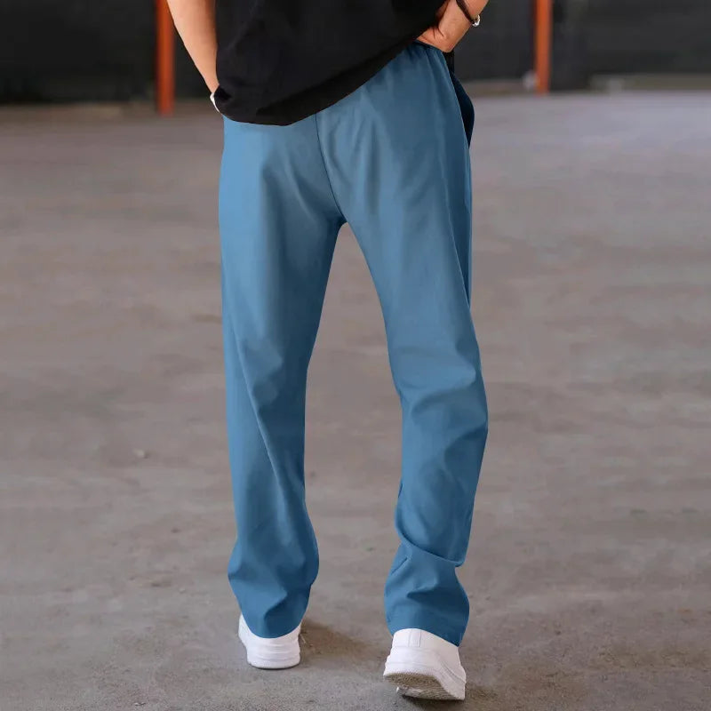 Optew Men’s Loose-Fit Straight Leg Trousers
