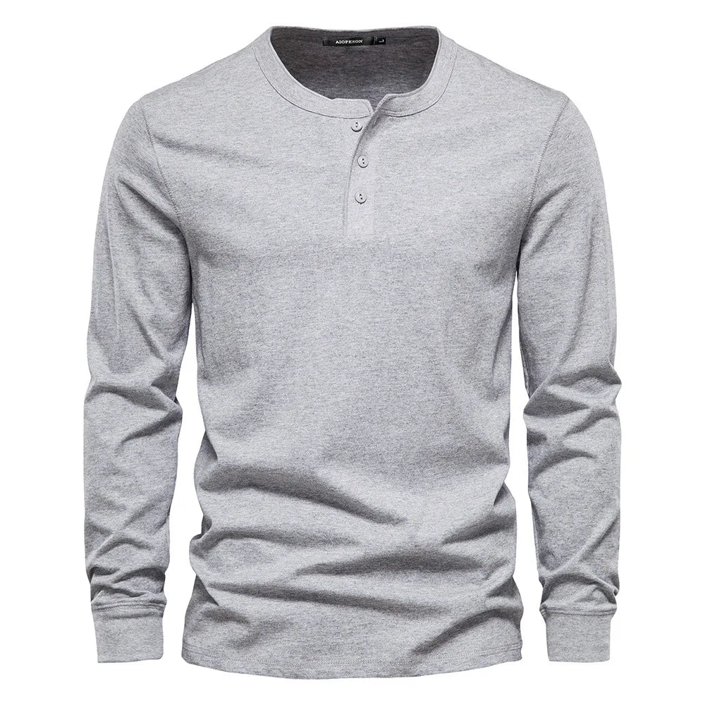 Optew Men’s Long Sleeve Henley Shirt