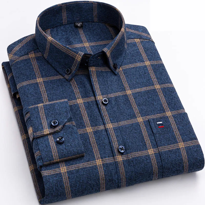 Optew Men’s Checked Button-Down Shirt