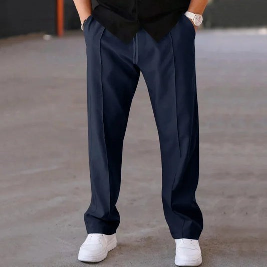 Optew Men’s Loose-Fit Straight Leg Trousers