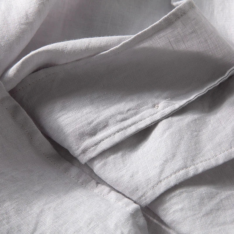 Optew Men’s Camp Collar Linen Shirt