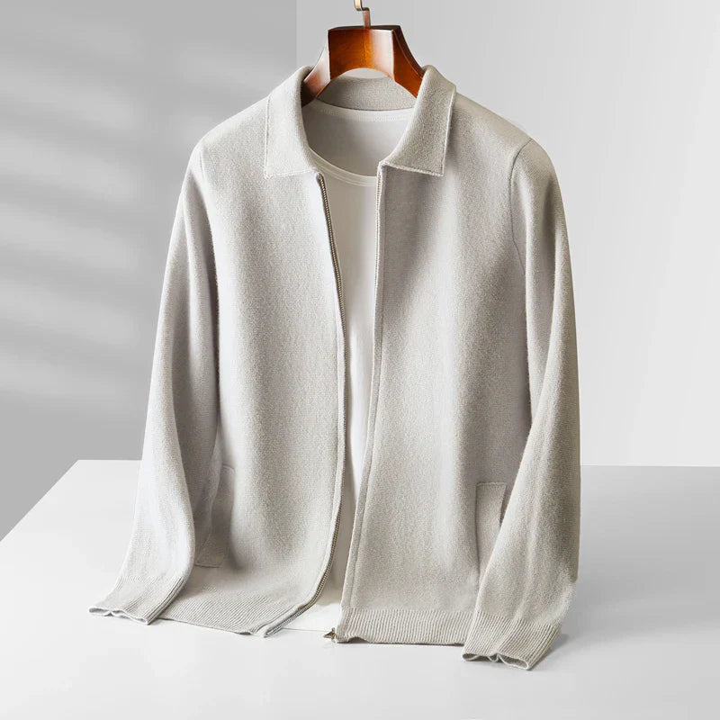 Optew Men’s Cashmere Zip Cardigan