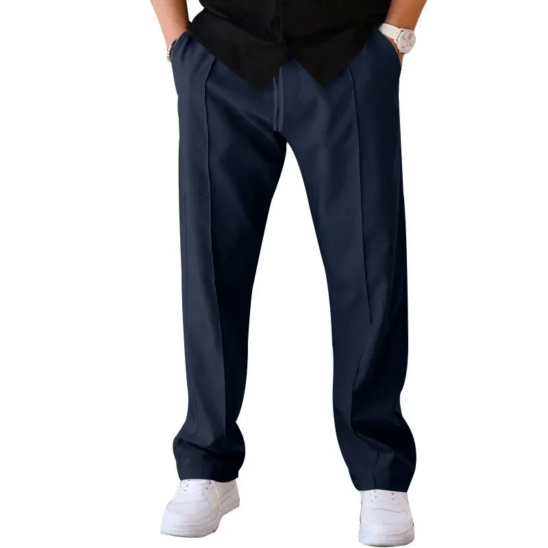 Optew Men’s Loose-Fit Straight Leg Trousers