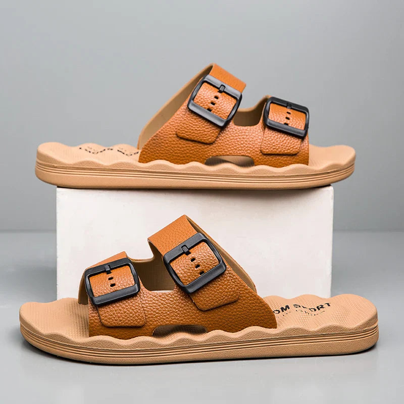 Optew Men’s Double Strap Buckle Sandal