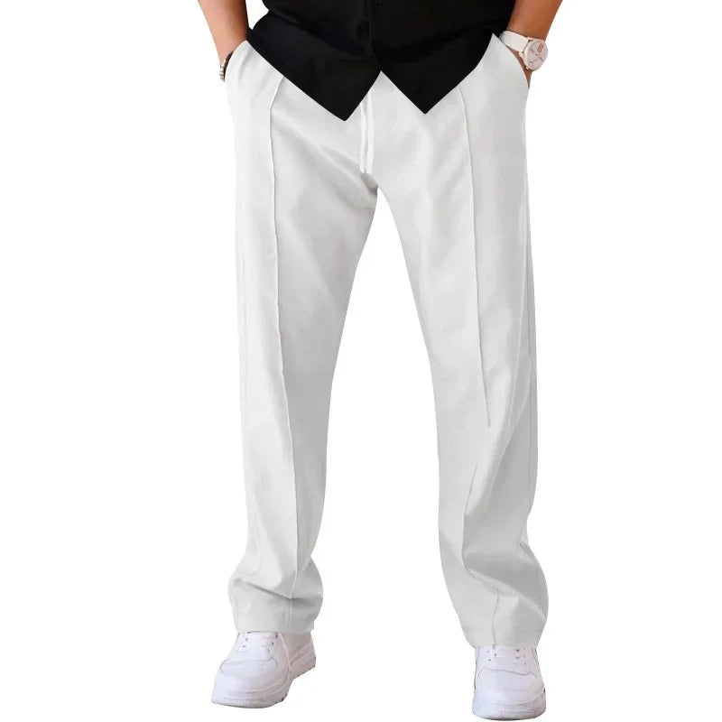 Optew Men’s Loose-Fit Straight Leg Trousers