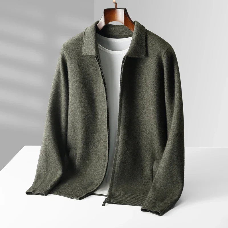Optew Men’s Cashmere Zip Cardigan