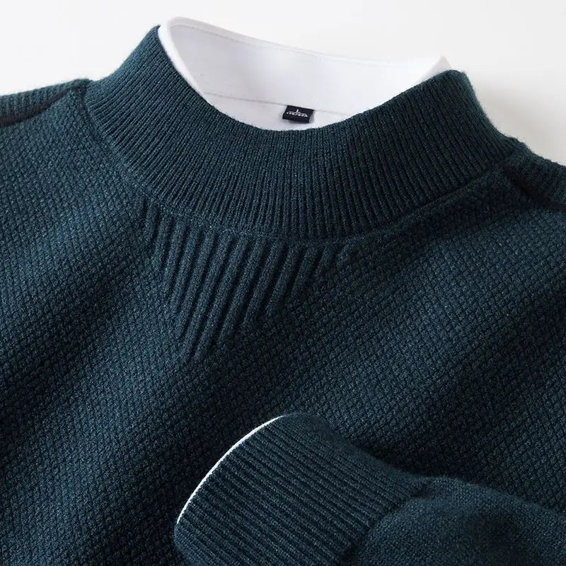 Optew Men’s Jacquard Mock Neck Sweater