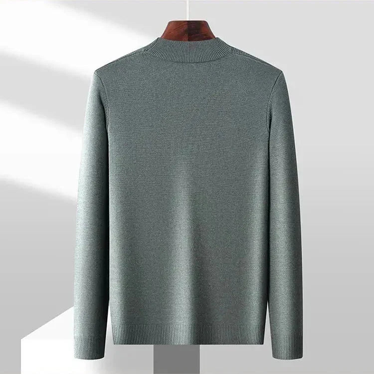 Optew Men’s Jacquard Mock Neck Sweater