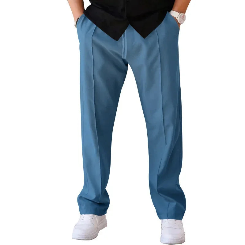 Optew Men’s Loose-Fit Straight Leg Trousers