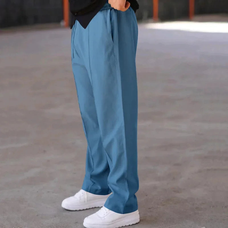 Optew Men’s Loose-Fit Straight Leg Trousers
