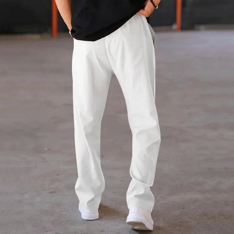 Optew Men’s Loose-Fit Straight Leg Trousers