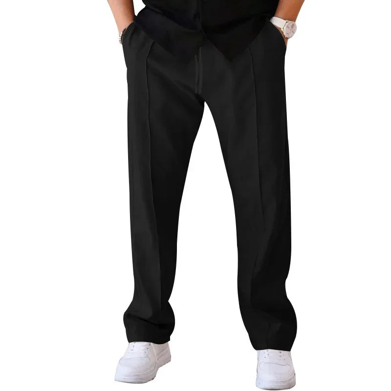 Optew Men’s Loose-Fit Straight Leg Trousers