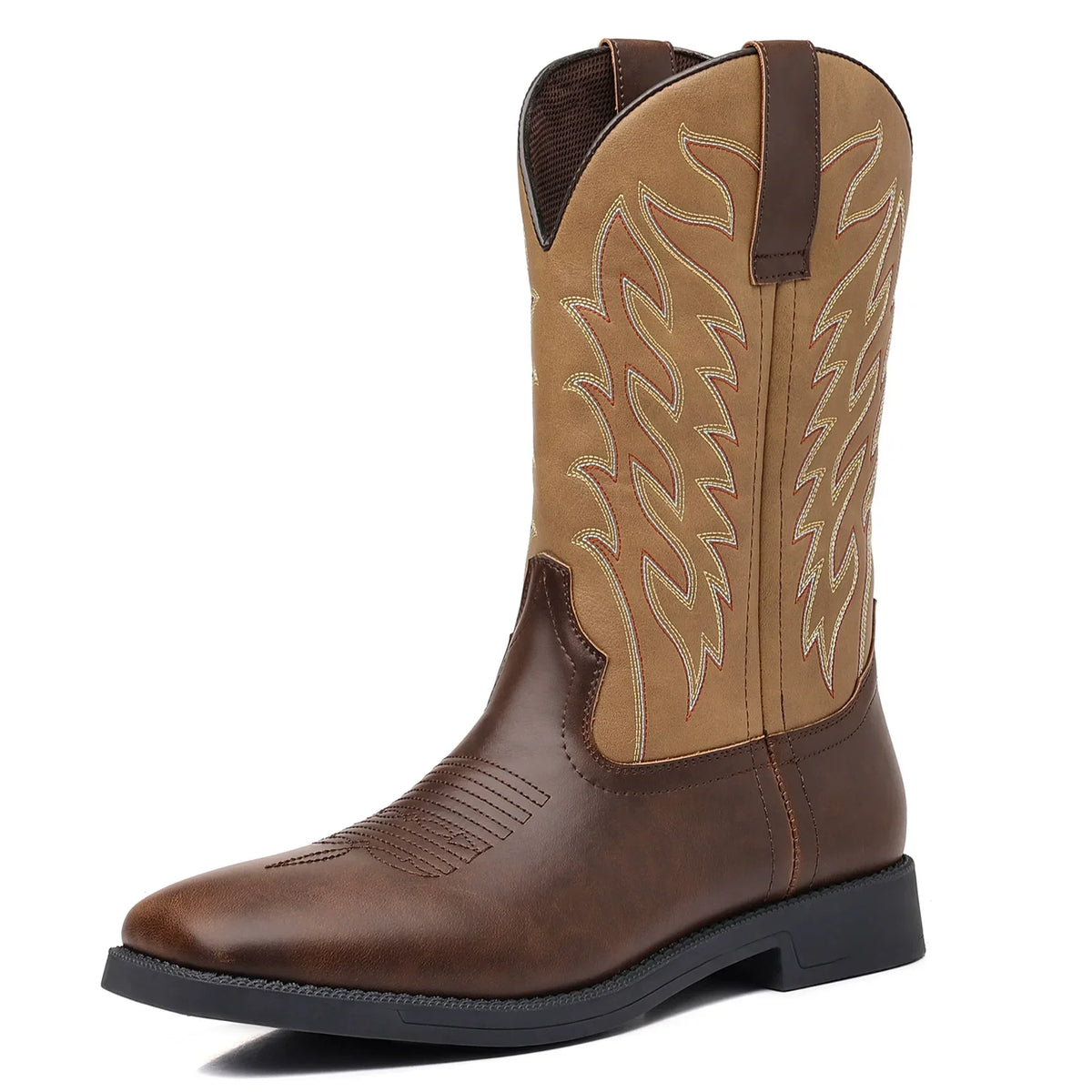 Optew Men’s Embroidered Mid-Calf Boots