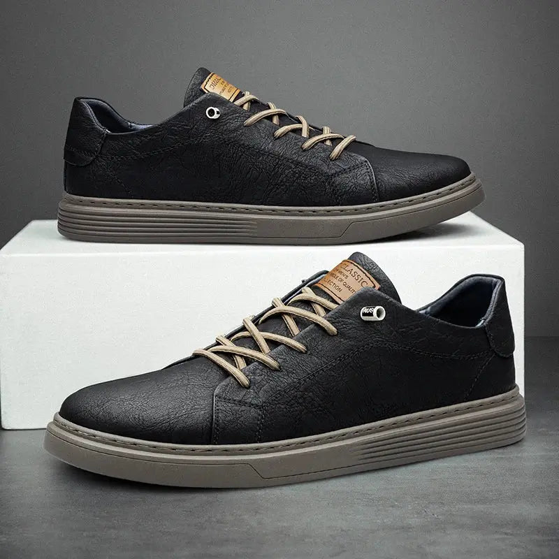 Optew Men’s Classic Comfort Faux Leather Sneakers