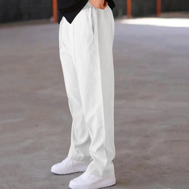 Optew Men’s Loose-Fit Straight Leg Trousers