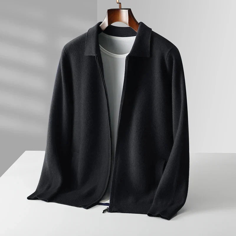 Optew Men’s Cashmere Zip Cardigan
