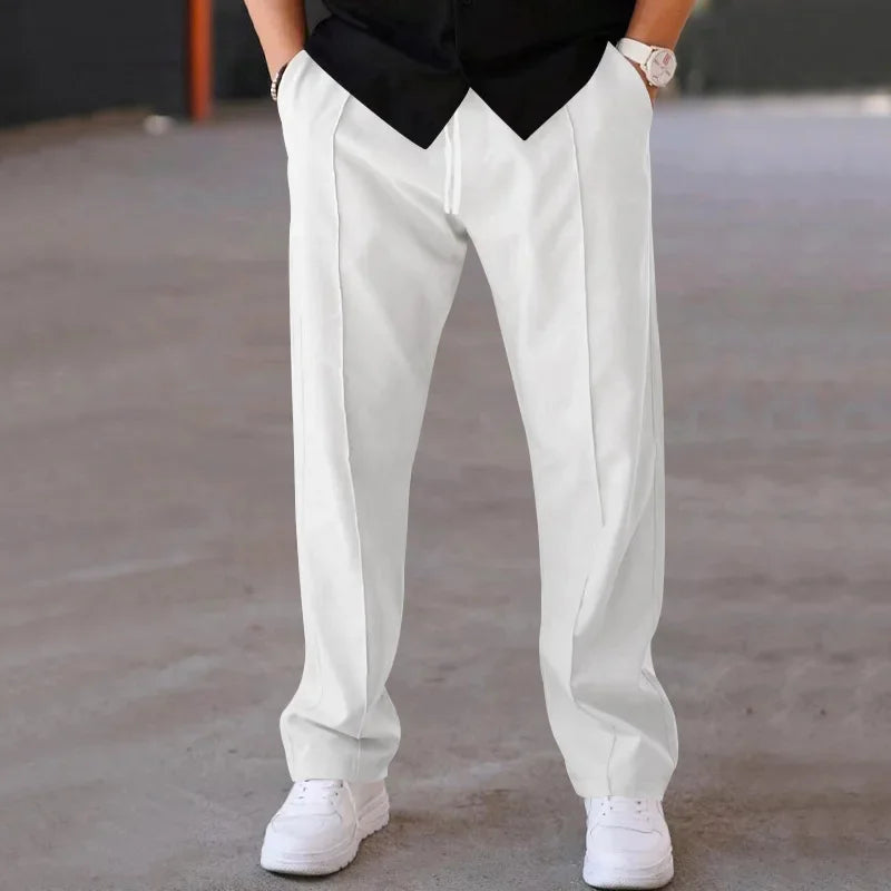 Optew Men’s Loose-Fit Straight Leg Trousers