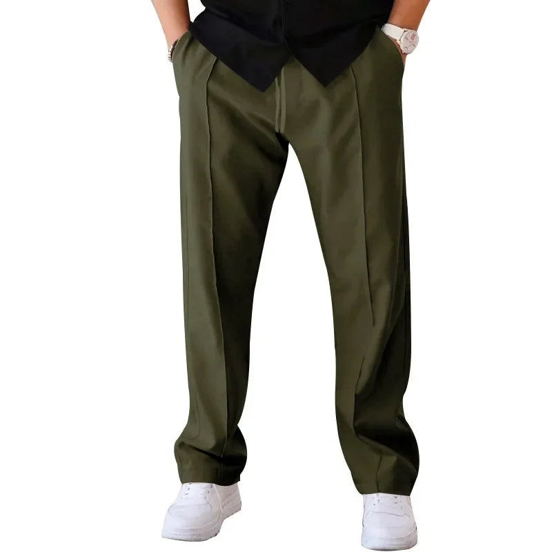 Optew Men’s Loose-Fit Straight Leg Trousers