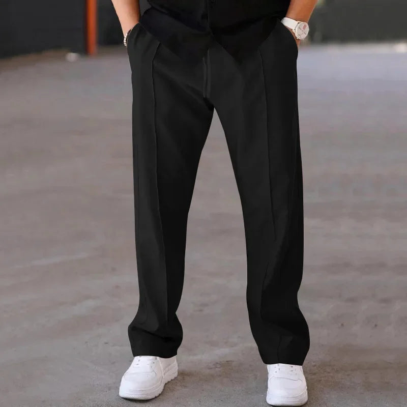 Optew Men’s Loose-Fit Straight Leg Trousers