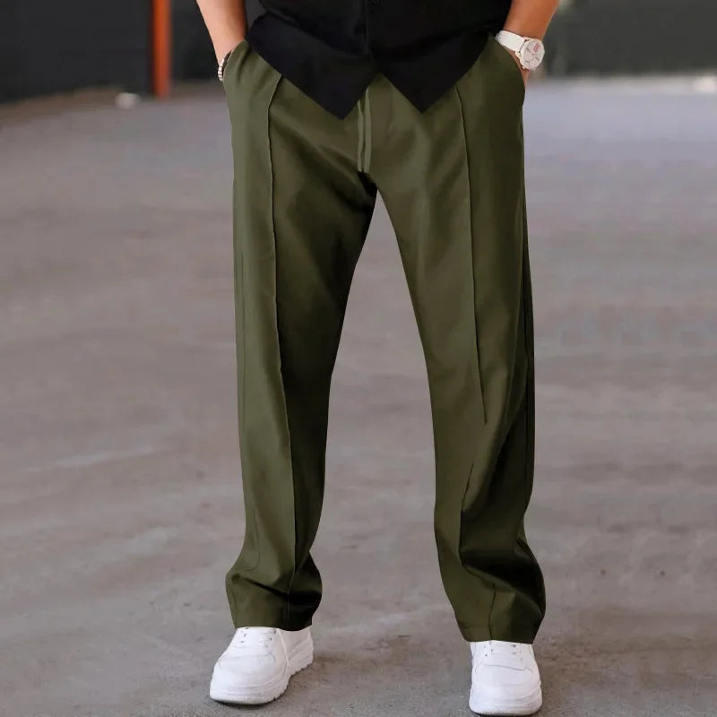 Optew Men’s Loose-Fit Straight Leg Trousers