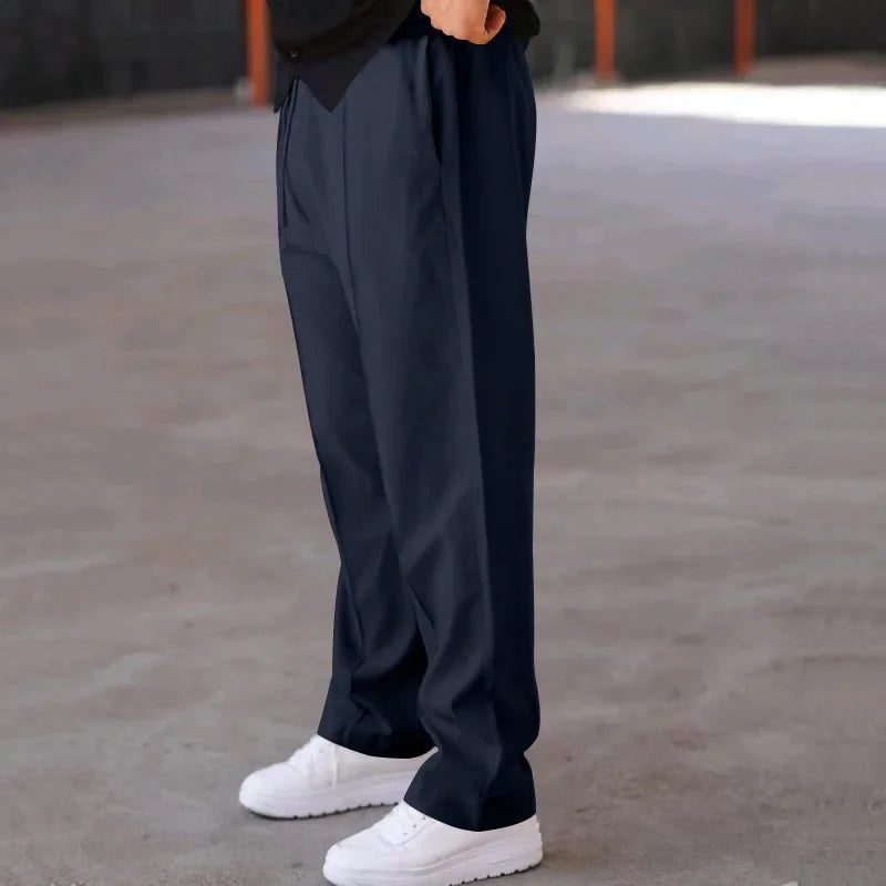 Optew Men’s Loose-Fit Straight Leg Trousers