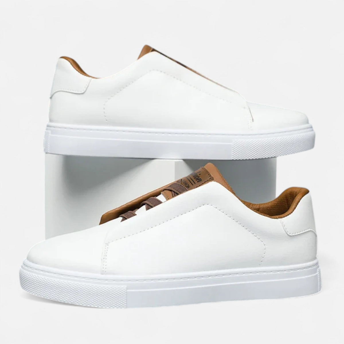 Optew Men’s Slip-On Leather Sneakers