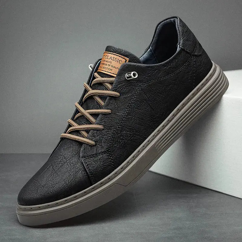 Optew Men’s Classic Comfort Faux Leather Sneakers