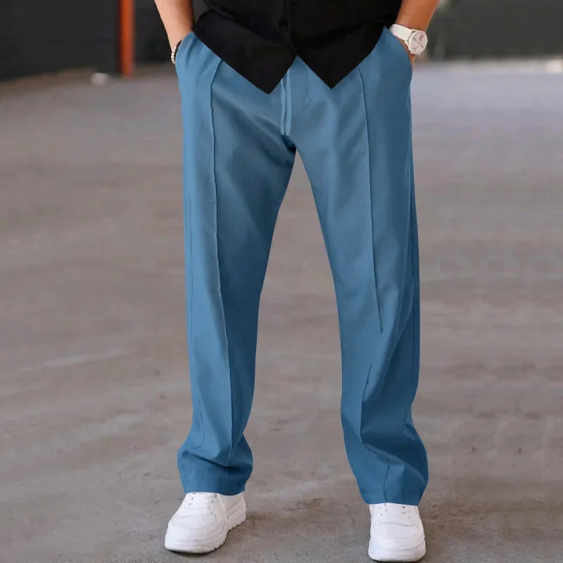 Optew Men’s Loose-Fit Straight Leg Trousers