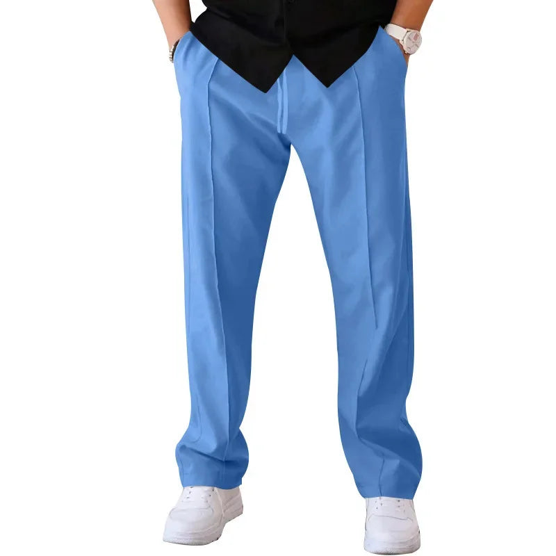 Optew Men’s Loose-Fit Straight Leg Trousers