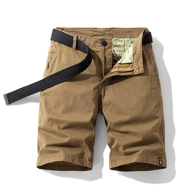 Optew Men’s Checkered Belt Shorts