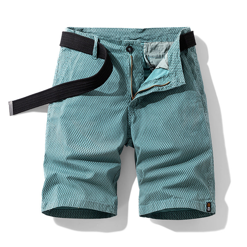Optew Men’s Checkered Belt Shorts