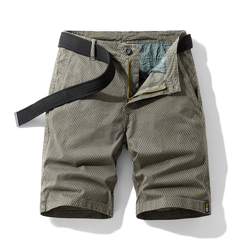 Optew Men’s Checkered Belt Shorts
