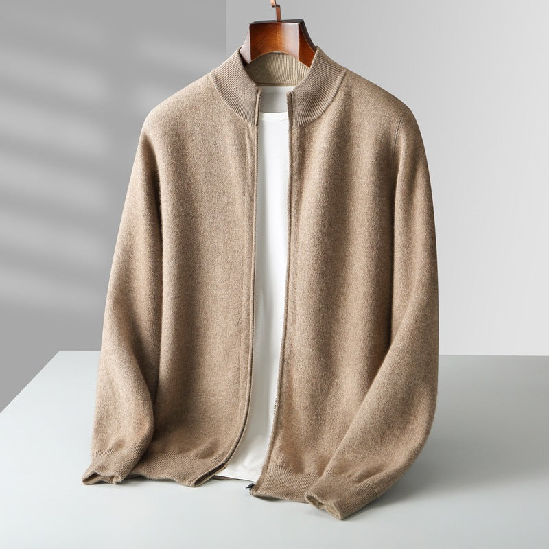 Optew Men’s Cashmere Zip Cardigan