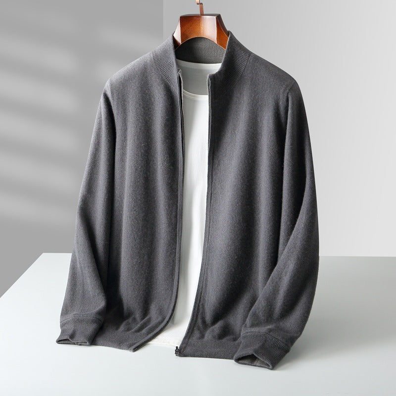 Optew Men’s Cashmere Zip Cardigan