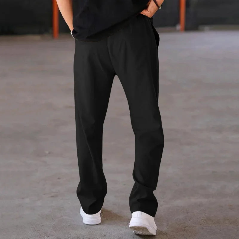 Optew Men’s Loose-Fit Straight Leg Trousers