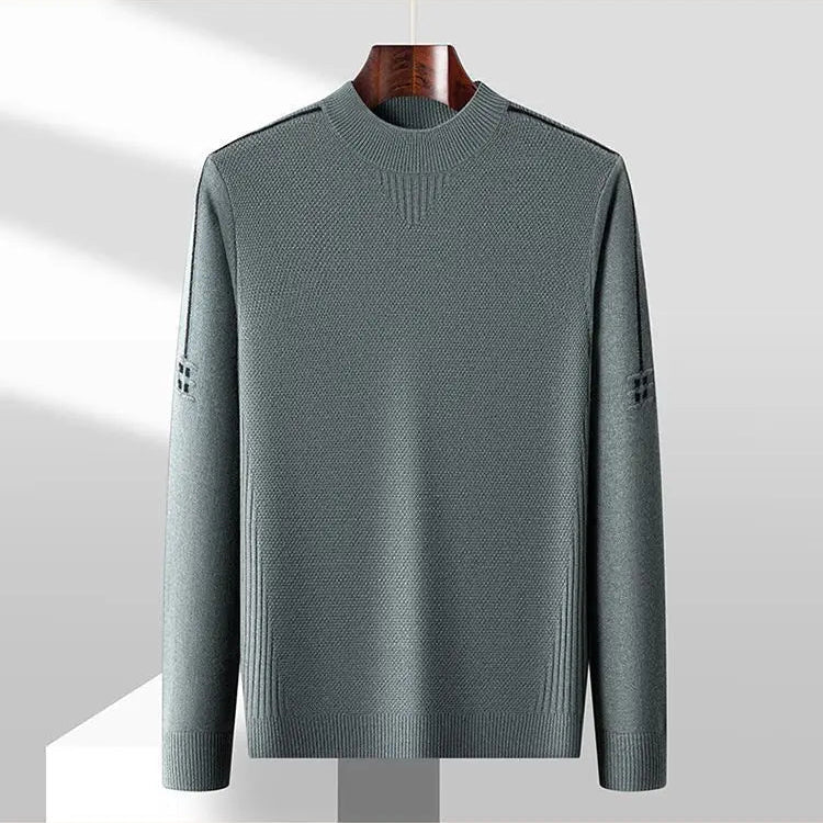 Optew Men’s Jacquard Mock Neck Sweater