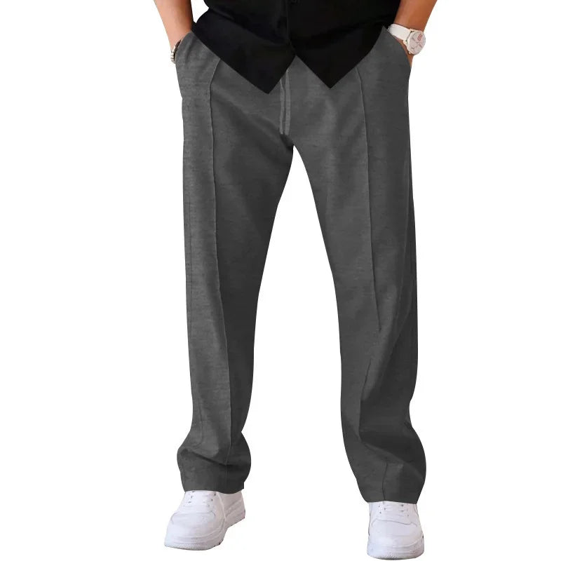 Optew Men’s Loose-Fit Straight Leg Trousers