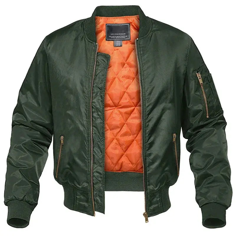 Optew Men’s Quilted Bomber Pilot Jacket