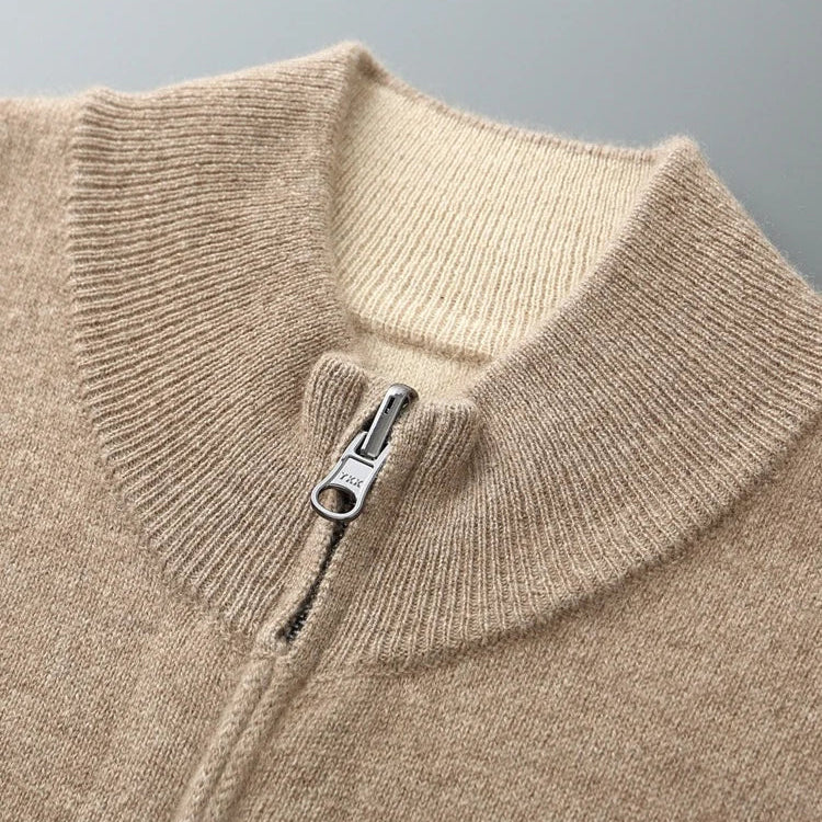 Optew Men’s Cashmere Zip Cardigan