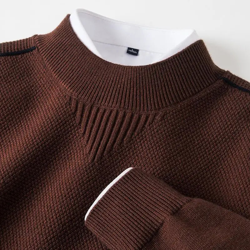 Optew Men’s Jacquard Mock Neck Sweater