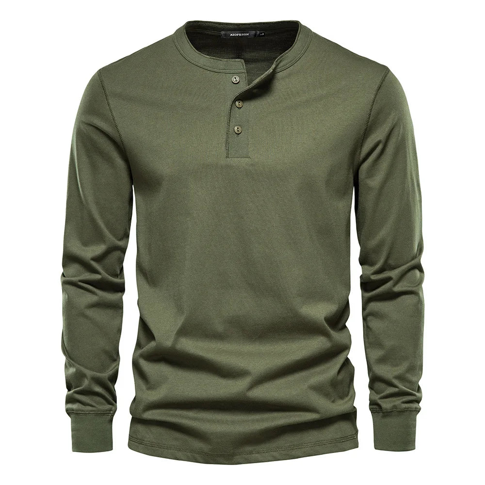 Optew Men’s Long Sleeve Henley Shirt
