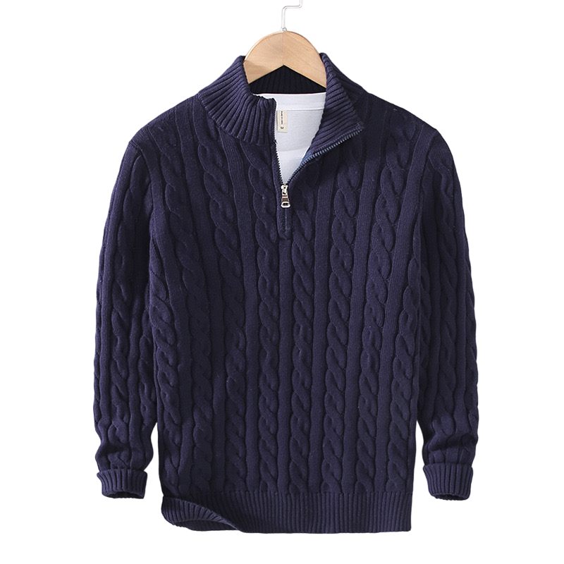 Optew Men’s Cable Zip Sweater Trousers Set