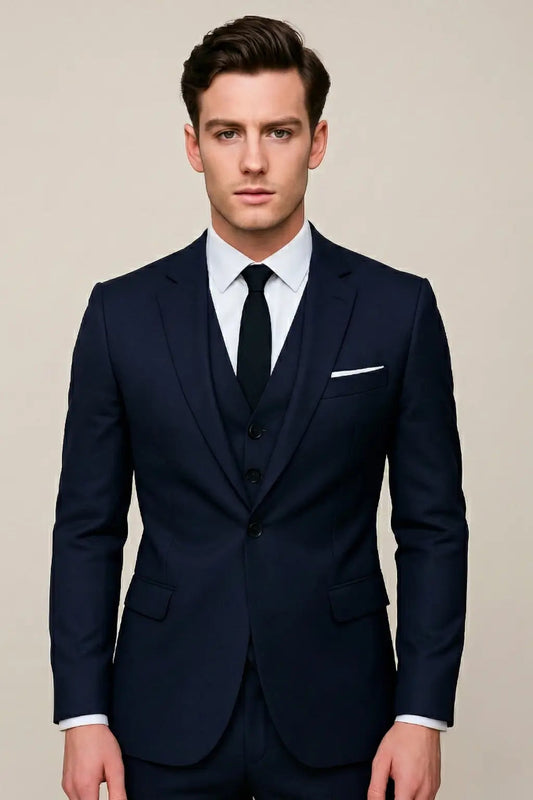 Optew Men's 3-Piece Formal Slim Fit Suit - Single Breasted