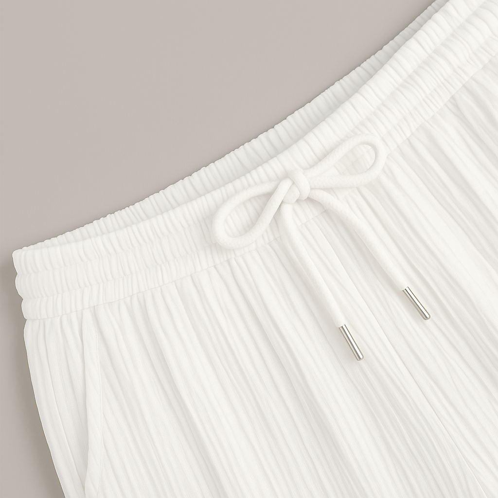 Optew Men Summer Two-Piece Set Pleated Synthetic