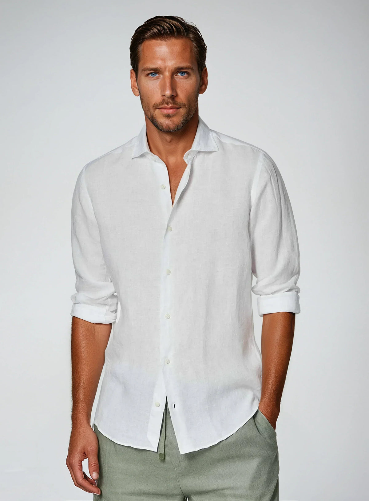 Optew Men’s Linen Button Shirt