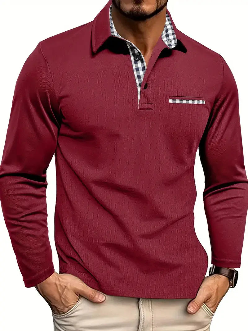 Optew Men’s Long Sleeve Summer Polo Shirt