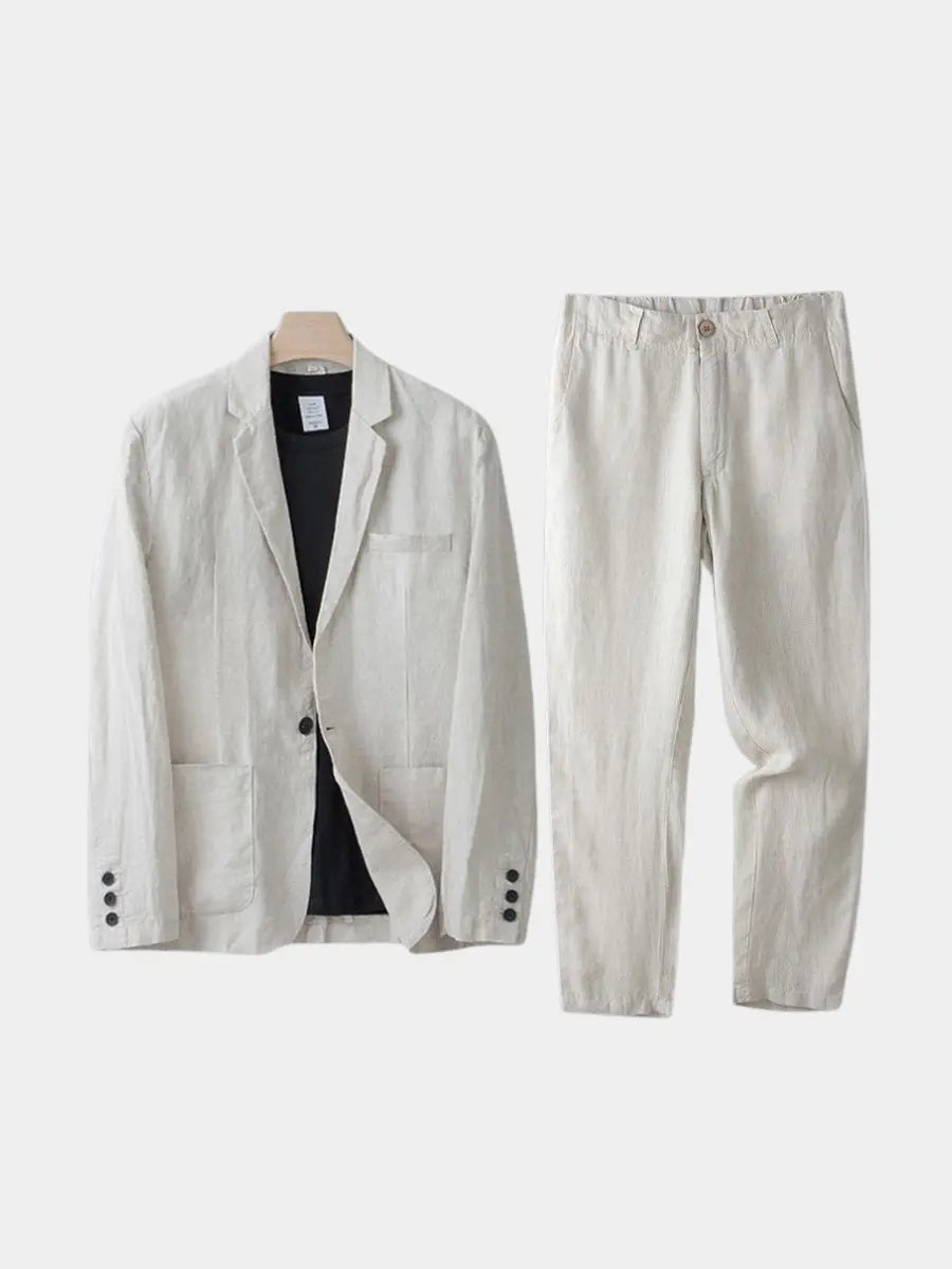Optew Men’s Linen Blend Suit
