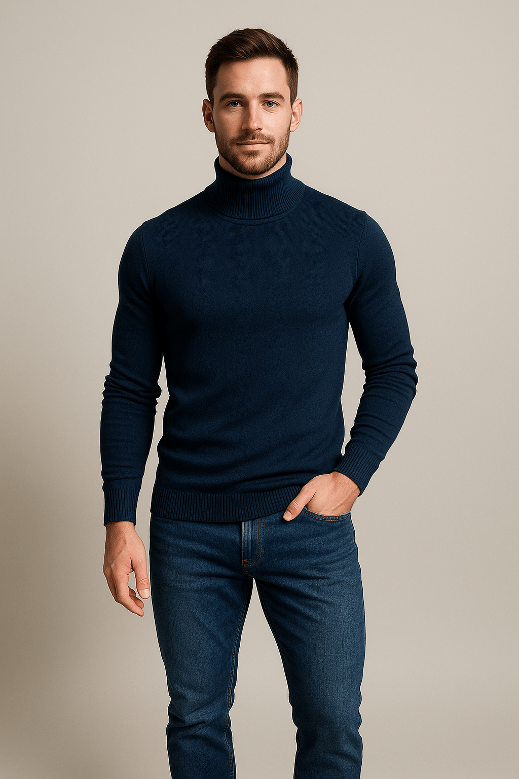 Optew Men’s Slim Turtleneck Sweater