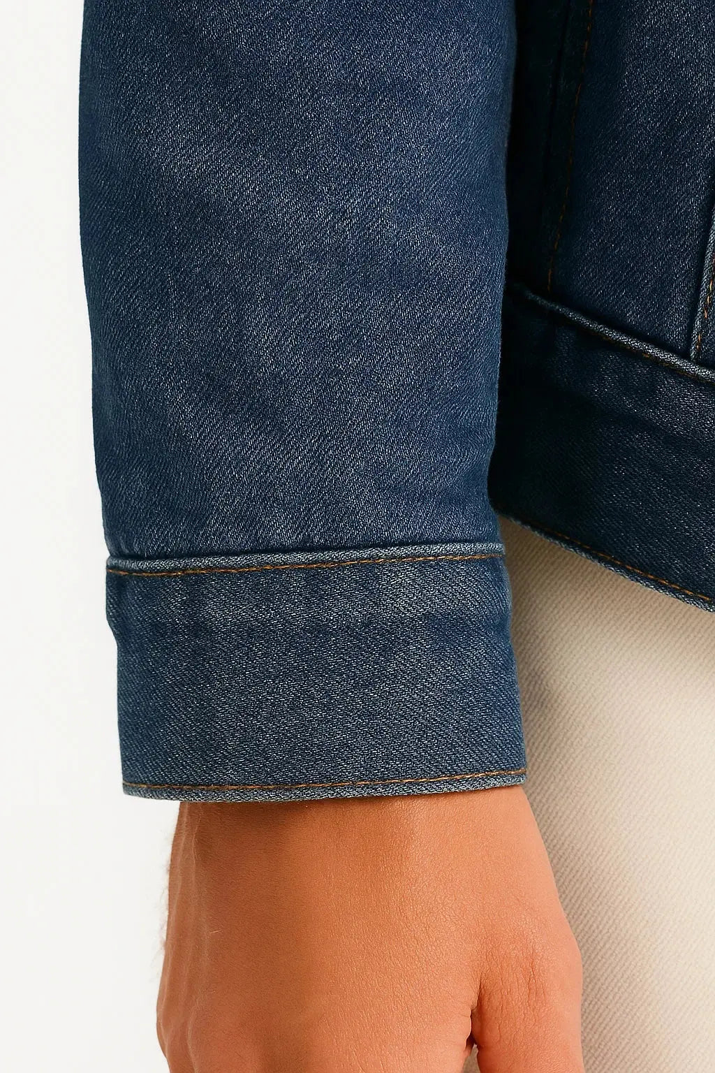 Optew Men's Fleece Jacket Denim Thickened Winter Loose Fit