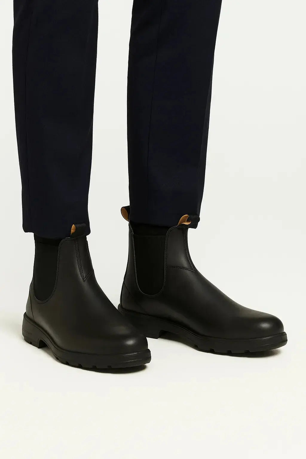 Optew Men's Chelsea Boots Pu Leather Ankle Length with Elastic Panels